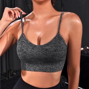 SHEIN Gray Seamless Padded Sports Bra